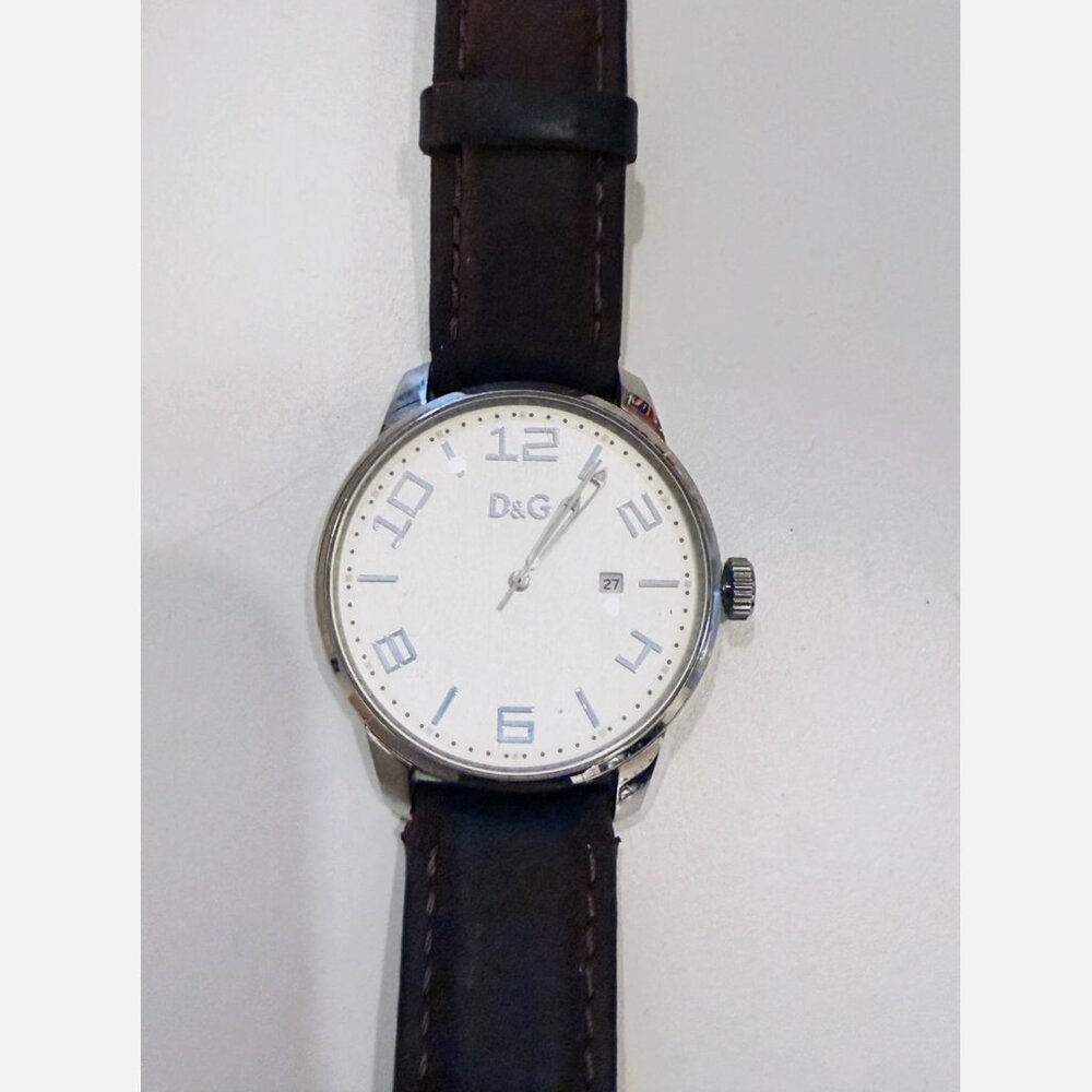 D&G Dolce and Gabbana Men's Watch vintage analog silver wristwatch